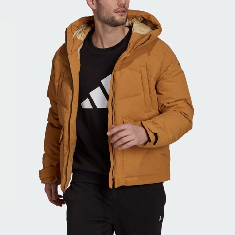 New Adidas Original Mens BIG BAFFLE DOWN JACKET BROWN GQ2506 S-2XL