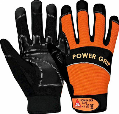 Hase Power Grip 40200 Montage Neopren Lederhandschuh Klett 10-100 Paar Gr 8-12