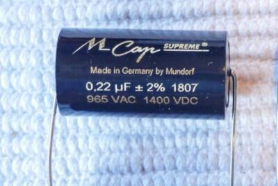 ONE Mundorf MCap Supreme Aluminum Capacitor 0.22uf 0.22 uf .22 1400VDC