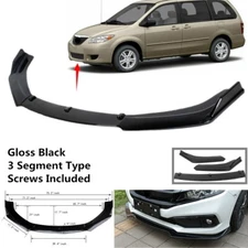 Add-on Universal Fit For Mazda MPV 04-06 Front Bumper Lip Spoiler Painted Black