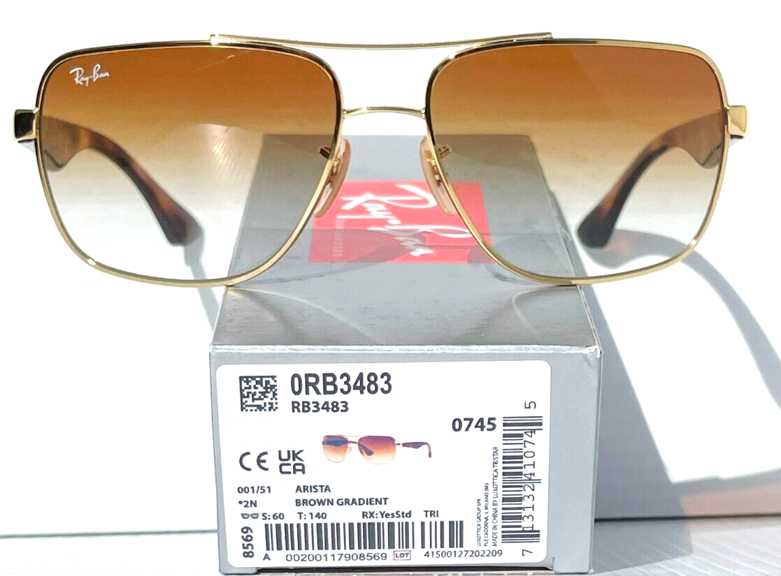 NEW Ray Ban Arista Tortoise Gold Gradient Brown Lens  display picture 1