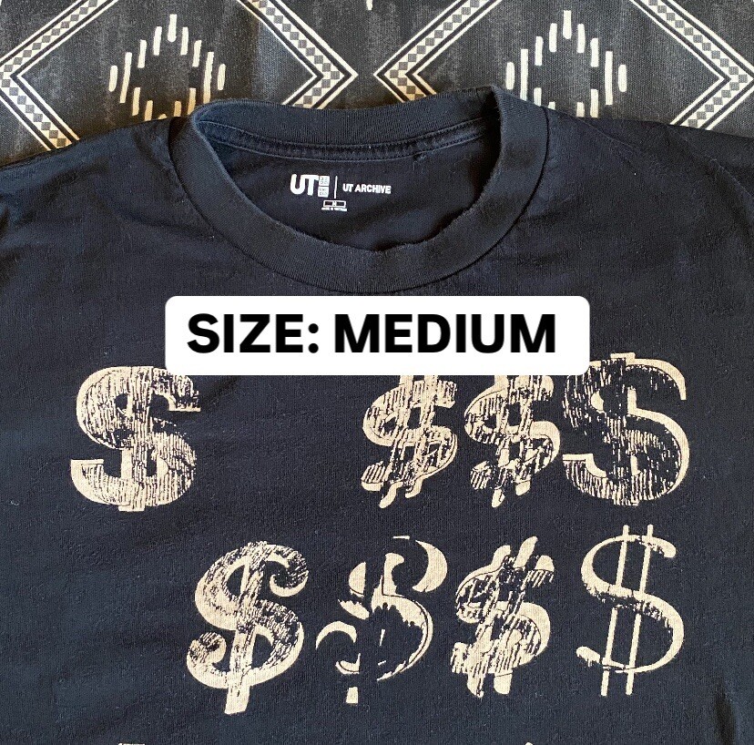 ANDY WARHOL Dollar Signs Pop Art T-Shirt. MEDIUM UT Archive UNIQLO Preowned NV image 6