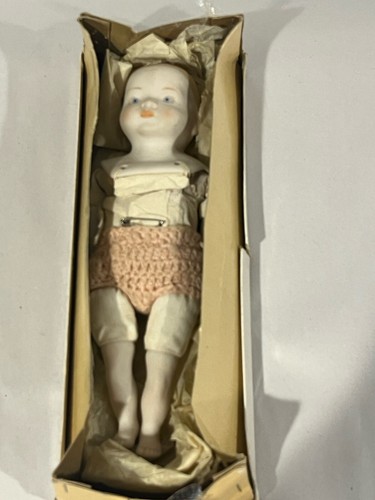 Bambola vintage biscotto bambola neonato 5" corde testa e arti articolati Giappone NOS - Foto 7 di 8