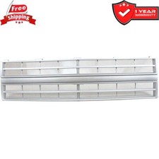 Silver Fits 1985-1986 Chevrolet Blazer R10 Suburban K20 New Front Grille Plastic