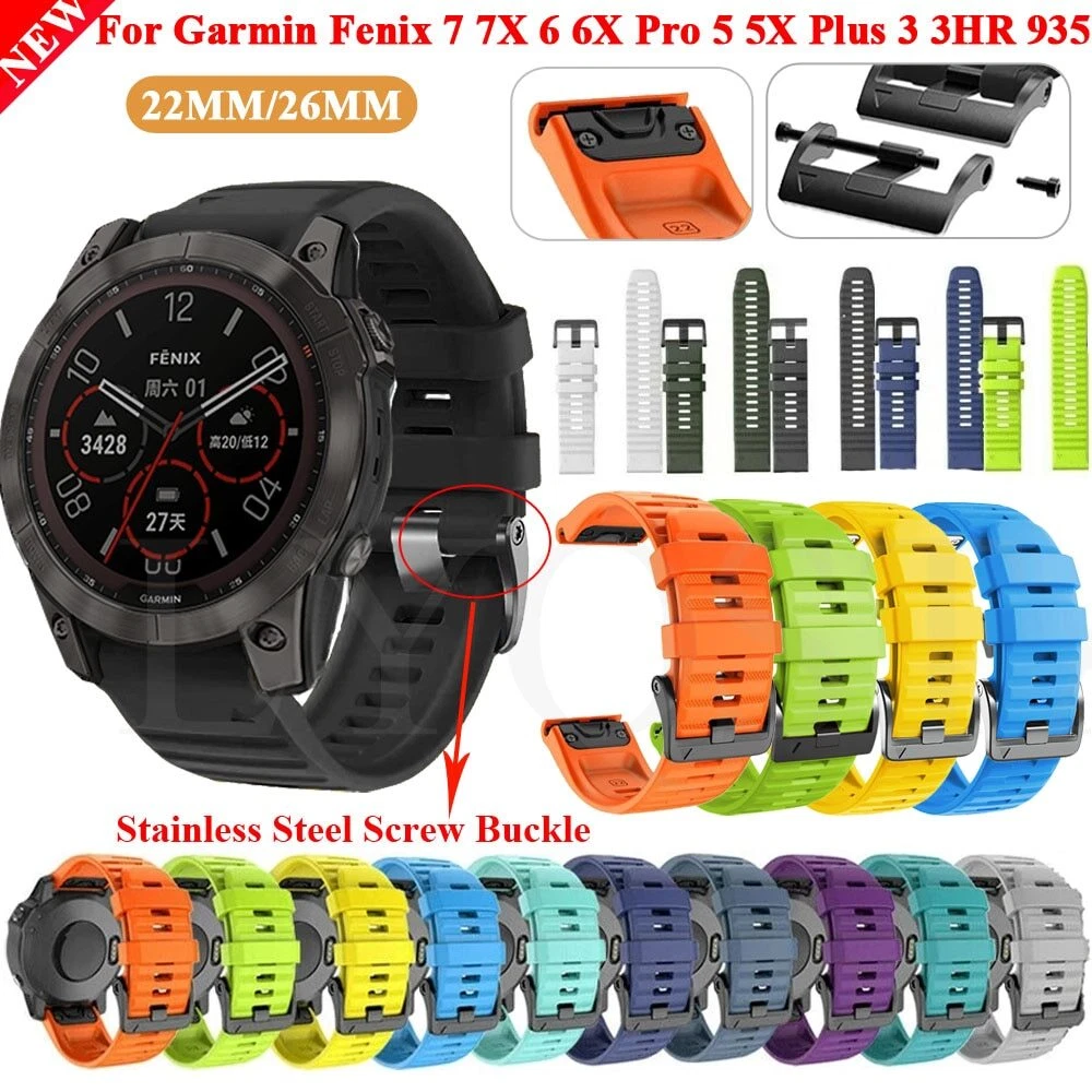 Bracelet en silicone Garmin QuickFit Fenix 5X Plus 26 mm