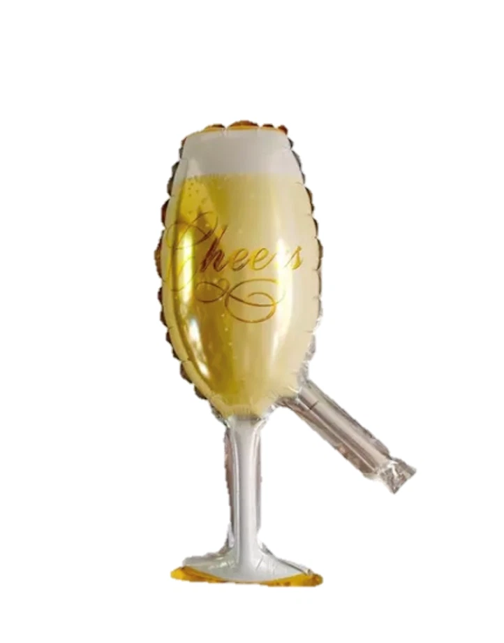 5pcs Mix Mini Champagne bottles and glasses Air Fill Foil Party Decoration green