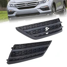 2PC Fog Lamp Cover Black Bezel Pair Grille Bezel Cover For 2016-2018 Honda Pilot