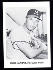 1958-65 JAY PUBLISHING Eddie Mathews BRAVES 5x7 PICTURE PACK PHOTO VG-EX+ A