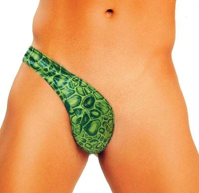 G-String Herren grün halber Tanga Trunk TOWIE Riemen eine Seitentasche von Erosella UK