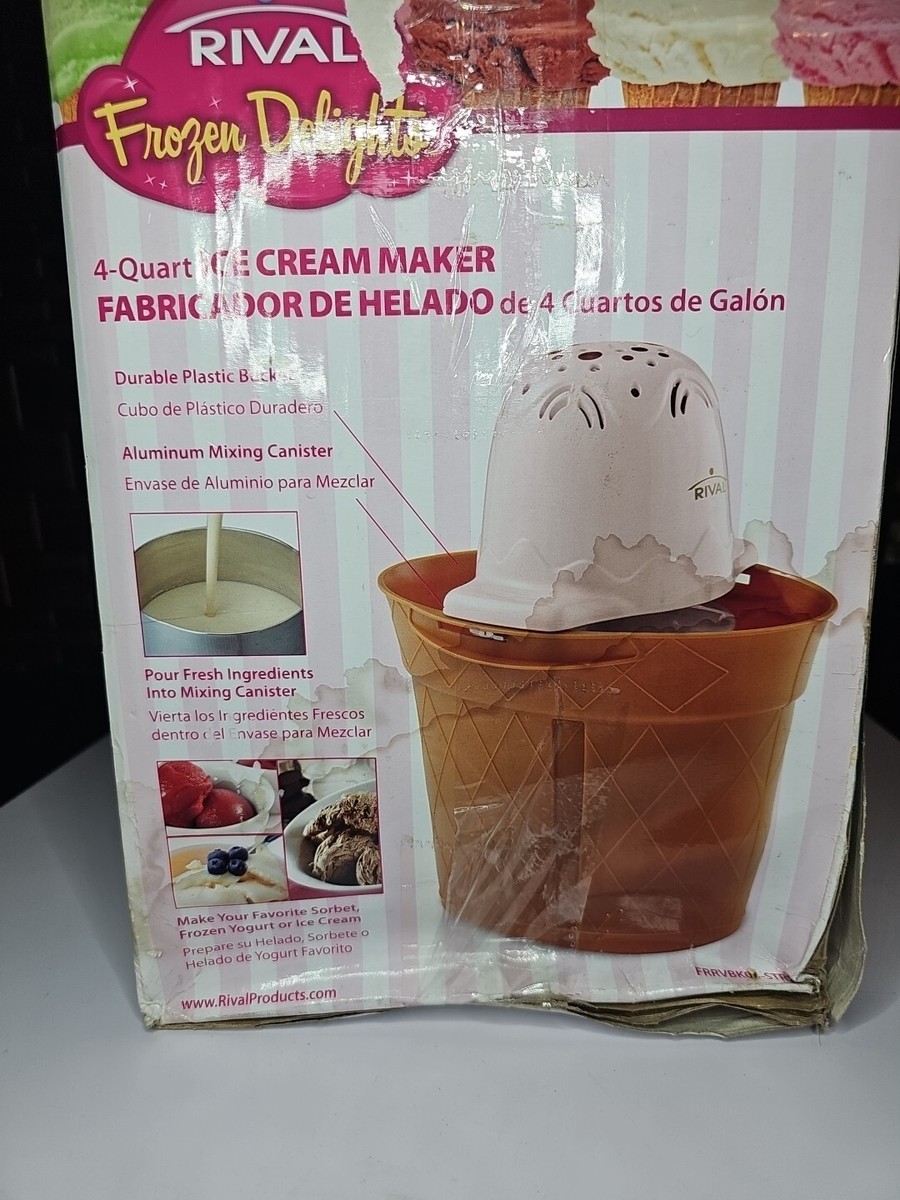 NEW Rival Frozen Delights Qt Ice Cream/Frozen Yogurt/Sorbet Maker BPA FREE