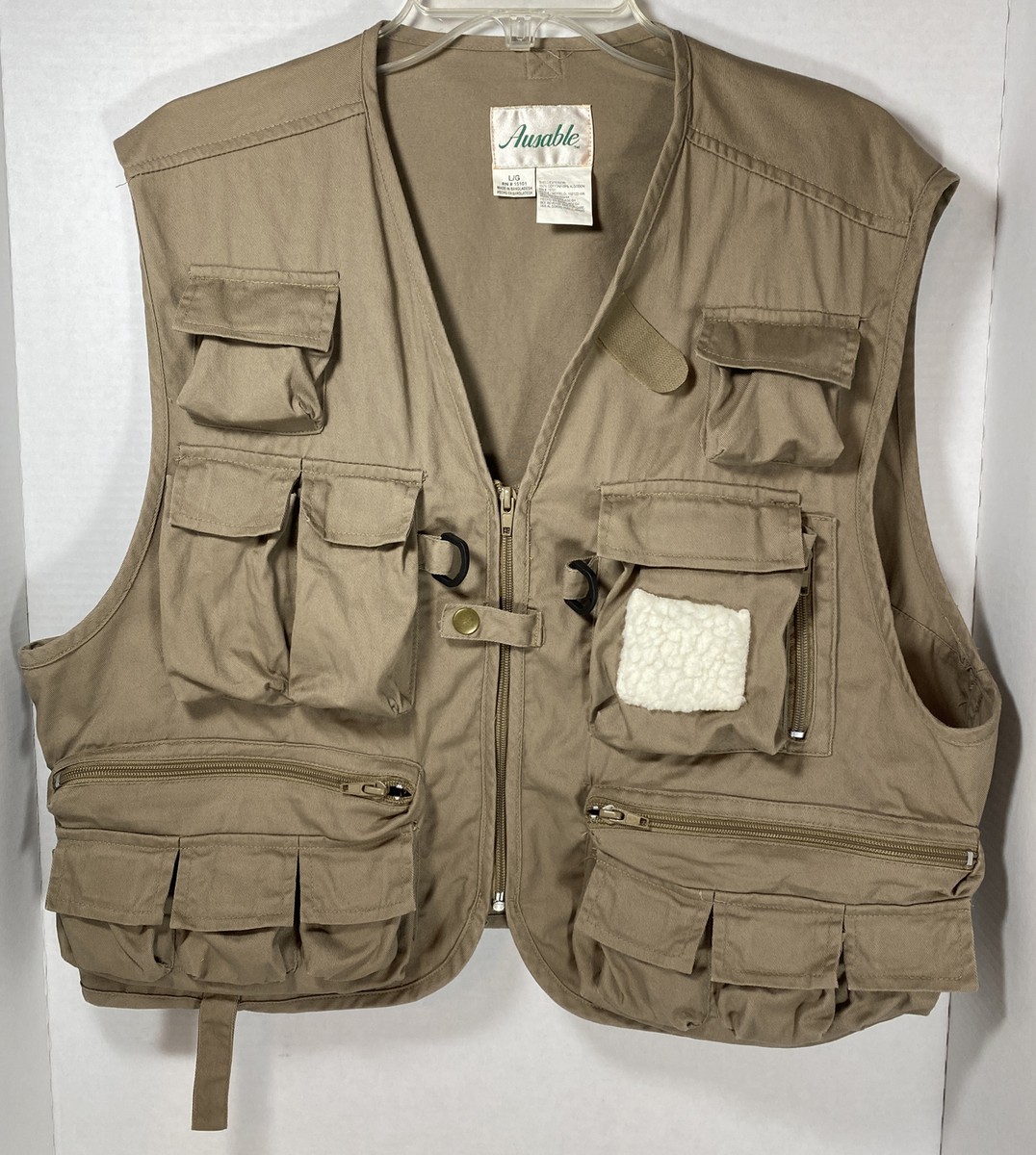 Ausable Fishing Vest Men's Size Large Style Modelo 102122-WA