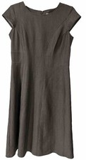 Dress Barn Women’s Career Gray Dress Size 8 Cap Sleeves Zip-Up A-Line