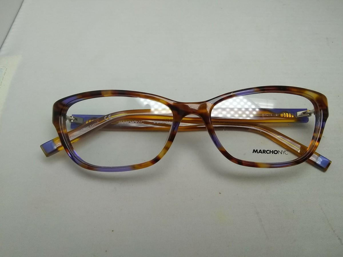 Marchon Nyc Monroe 214 Brown Violet Havana Authentic Eyeglasses 53-16-135 MARCHON NYC Downtown MONROE 214 BROWN VIOLET HAVANA 53-16  main image 2