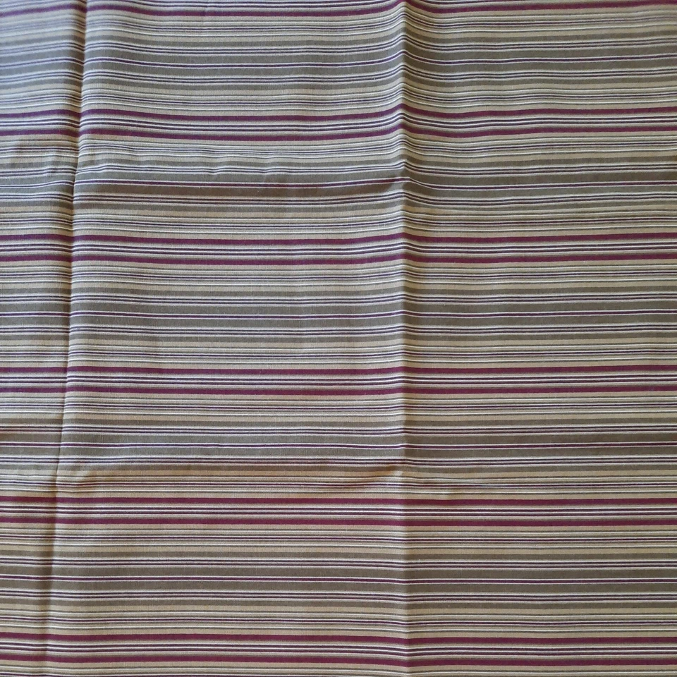 54" X 92" Canvas Cotton Upholstery Fabric 2+ Yards Striped Khaki Tan Red Green - Image 2 of 4
