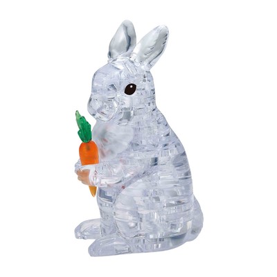 New - BePuzzled 3D Crystal Puzzle - Rabbit (White): 43 Pcs - Ages 12+ | 1 player