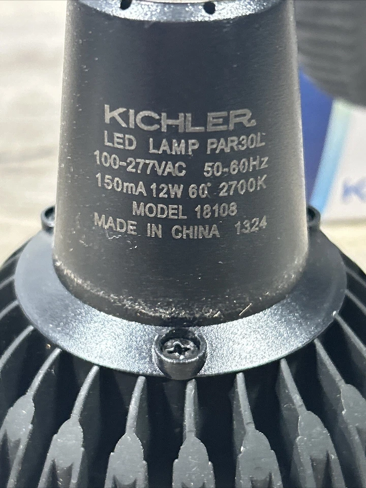 NEW Kichler 12W 100-277V Clear PAR30L Long Neck 2700K LED Bulb 60° Flood 18108 - Image 3 of 3