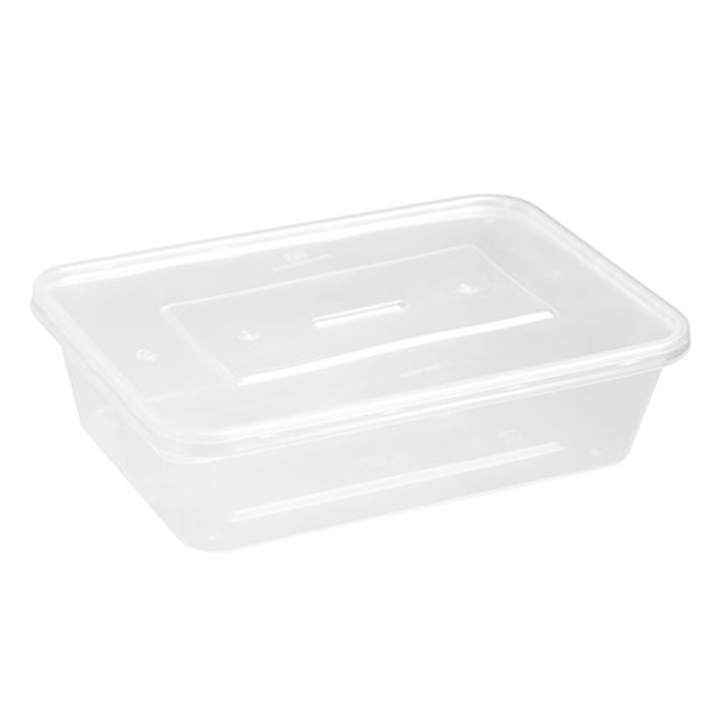 60 x Takeaway Food Containers Plastic Lid Take Away Meal Prep Lunch Box