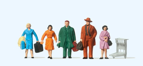 14104 Preiser Ho Reisende, Miniaturfiguren MaßStab 1:87 Aus Kunststoff, ZubehöR-image