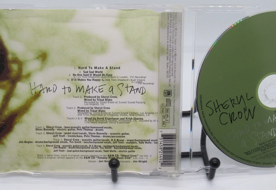 SHERYL CROW: HARD TO MAKE A STAND MUSIC CD SINGLE, 4 GREAT TRACKS, A&M RECORDS Foto 2 de 2