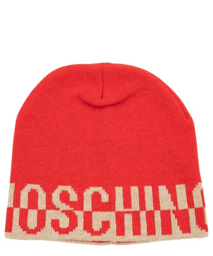 Bonnet Moschino Femme Laine Teddy Bear – Noir Et Blanc, Taille Unique, Neuf