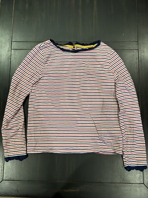 Haut en coton à manches longues et rayures pointelle Boden pour filles