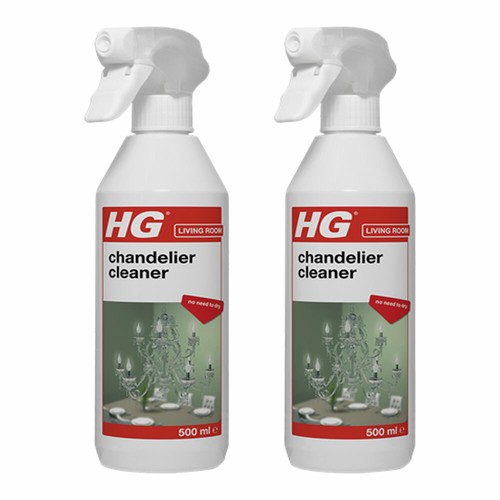 Pack of 2 x HG Glass Crystal Chandelier Cleaner Spray 500ml For