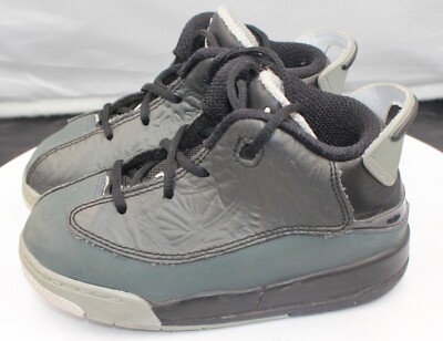 TD Nike Air Jordan Dub Zero Shoes Leather Black Sneakers 311072-004 SZ 8C