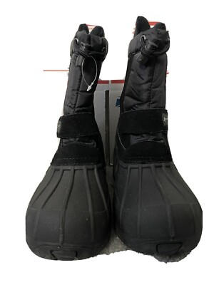 ALPINE DESIGN Boys Snowcrusher Leather Black Winter Boots Size 4