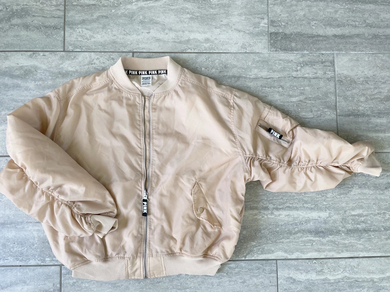 UNDERCOVER PINK BY VICTORIA SECRET FLIGHT JACKET Bomber XS vestibilità oversize