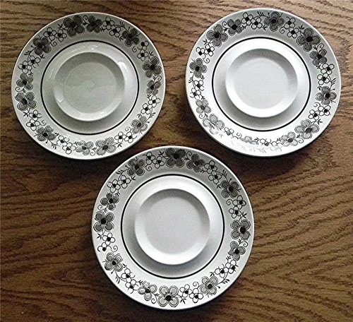 HARD-TO-FIND SET OF 3 VINTAGE 60's MIKASA MEDITERRANIA "HIGHLAND" #4078 SAUCERS