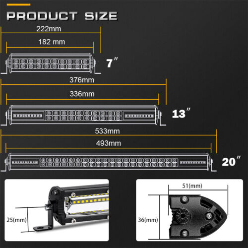 Combo de barra de luces LED de trabajo de doble fila de 7 pulgadas cápsula de conducción todoterreno ATV SUV - Imagen 9 de 12