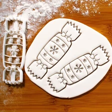 Christmas Cracker Cookie Cutter - Xmas dinner party, winter festive celebration