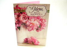 Beautiful Floral Pink Birthday Card for Mom Mother Mama FROM BOTH OF US