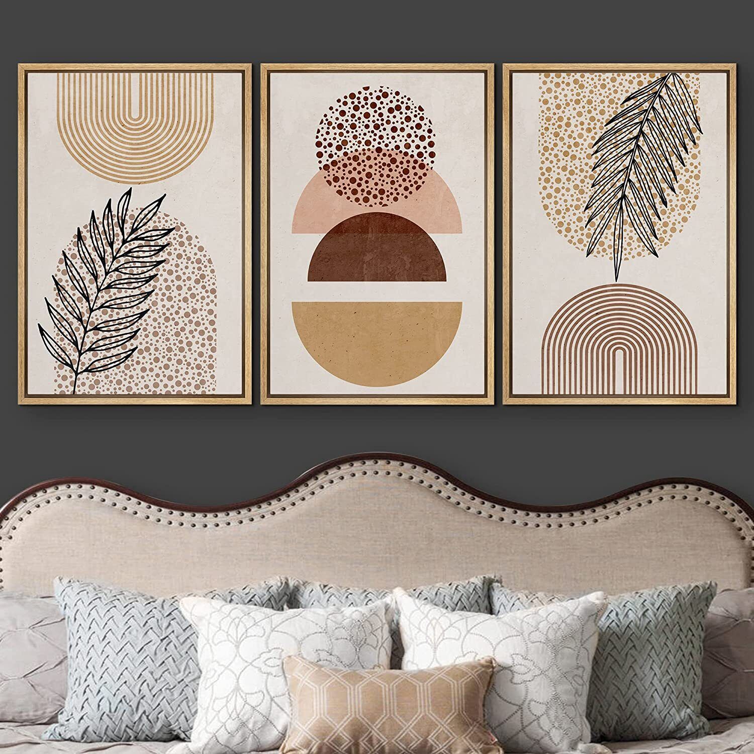 Minimalist Wall Art Framed Canvas Prints Set of 3 Boho Decor - Đức ...