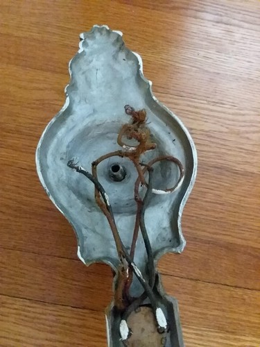 Art Nouveau Wall Sconce Light Antique Cast Single Candle Deco Flowers Motif - Picture 8 of 12