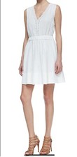 $395 Sold Out DVF Lace Shilo V neck White Dress Pale Sz 0 Diane Von Furstenberg