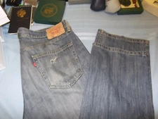 LEVI'S 559 STRIAGHT FIT DENIM JEANS 37.5 X 35 VINTAGE WASH OUTSTANDING DISTRESS