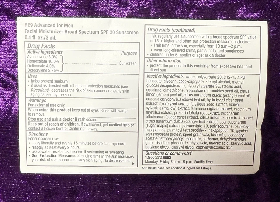Arbonne RE9 Advanced HOMBRE Cuidado de la Piel Conjunto de Muestra MINI Viaje LOTE DE 5 Piezas .1 OZ Foto 3 de 4