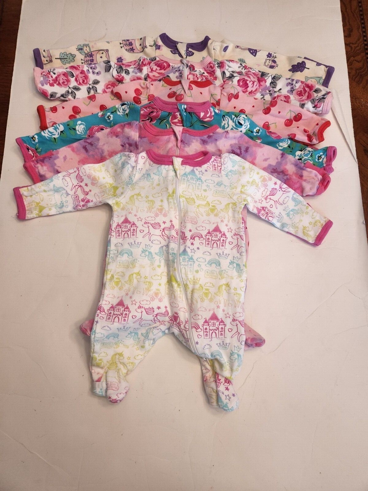 (6) Wonder nation girl's baby sleep and play footed pajamas eBay