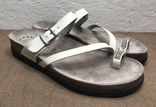 Mephisto Harriet Women's Sandals White Leather Rhinestone Toe-Ring Size 10 EU 40