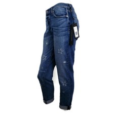 Hudson Womens Jeans Riley Crop Relaxed Straight Leg Stretch Embroidered New