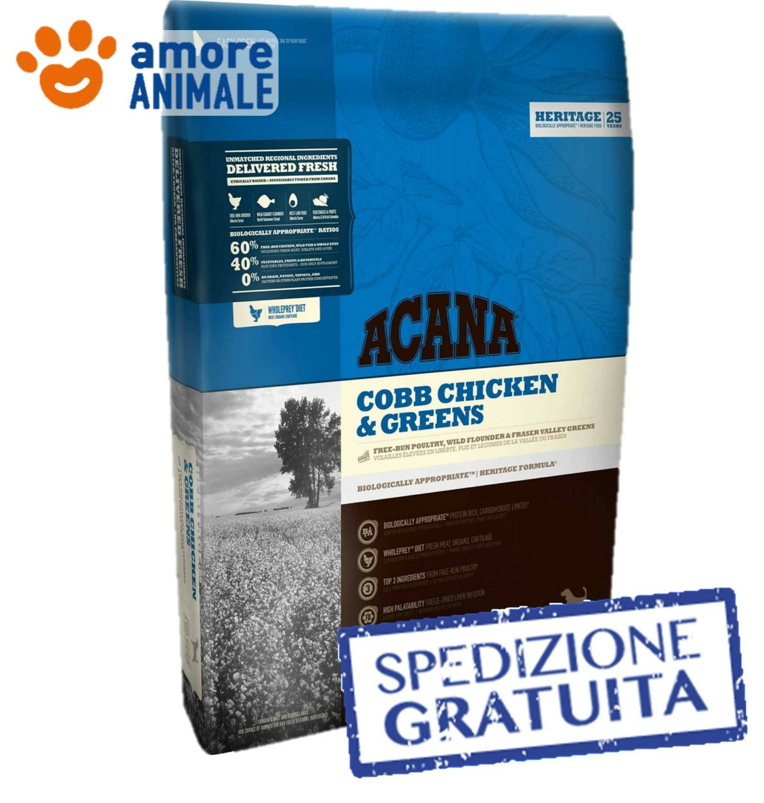 Acana Adult Dog 11.4 Kg | Benessere Naturale e Dieta Biologicamente Appropriata
