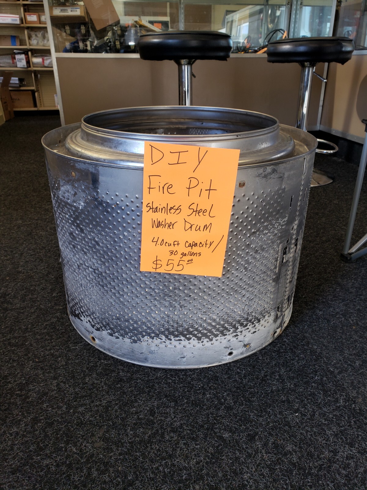 Stainless Steel Washer Drum That Can Be A Customized DIY Fire Pit eBay