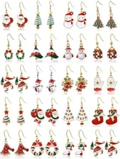20 Pairs Christmas Earrings for Womens Holiday Earrings Christmas Drop Dangle 