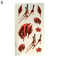 Halloween Zombie Narben Tattoo Falsche Makeup Dekoration Wunde Blut Verletzung ≌