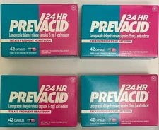 Prevacid 24 Hour Acid Reducer, 15 mg, 42 Capsules, Exp. 12/2025  ( Pack of 4)