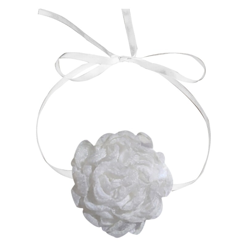 Soft Flower Choker Necklaces Fabric Flower Necklaces Fabric Material for Wedding