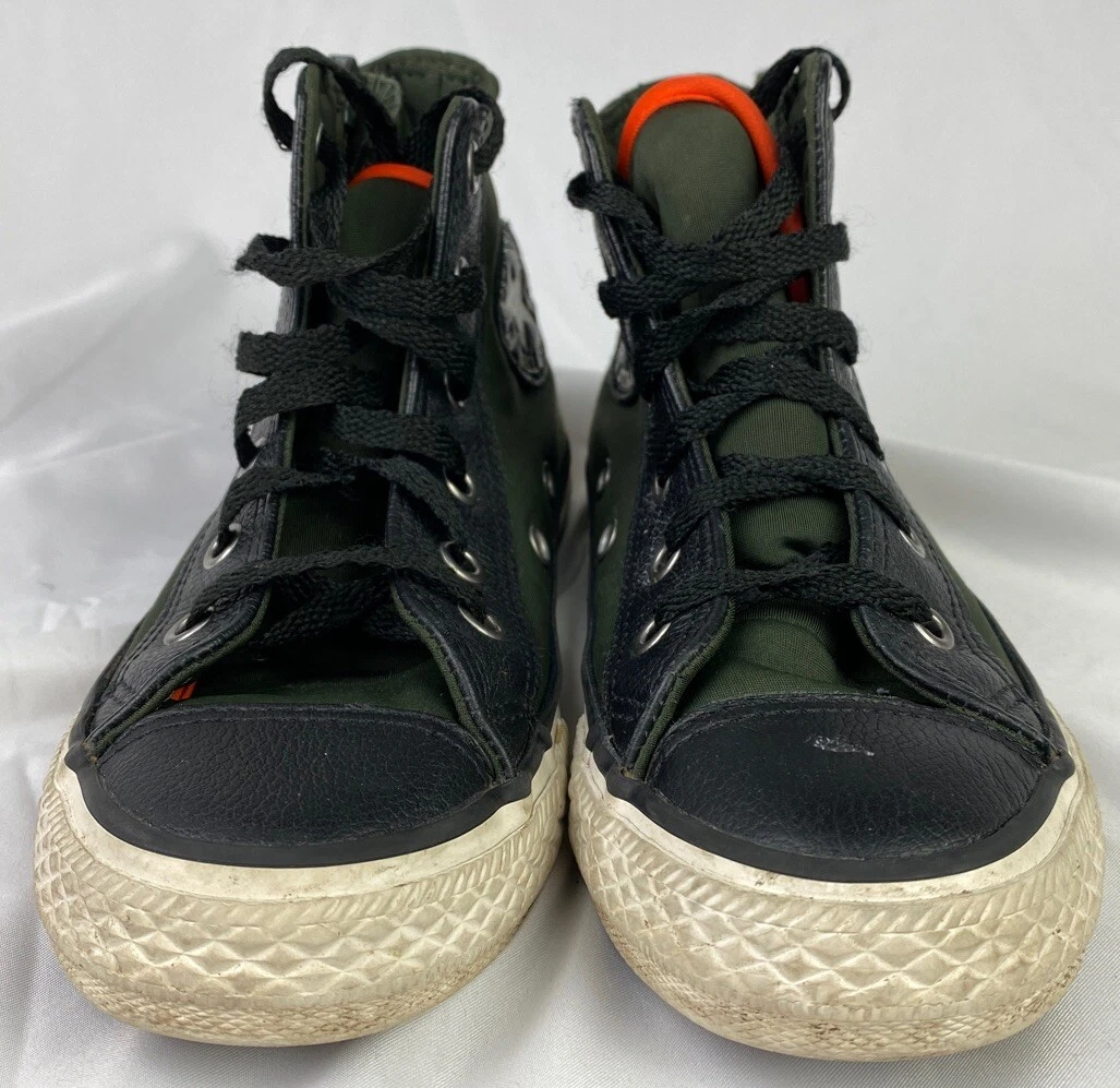 Converse Chuck Taylor All Star Olive Green Leather Side Zip