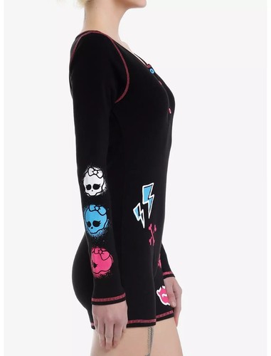 pagliaccetto top pantaloncino manica lunga Monster High icons nuovo ufficiale M - Foto 3 di 5