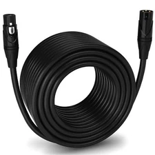 LyxPro Microphone 250 feet XLR Cable, Male to Female, 3 Pin Mic Cable, Black